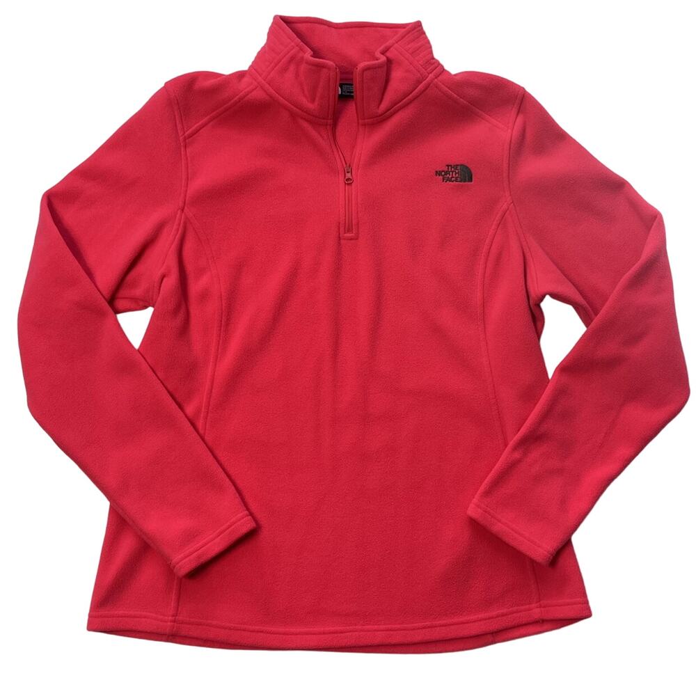 The North Face Womens Pink Fleece Quarter Zip Pullover Large